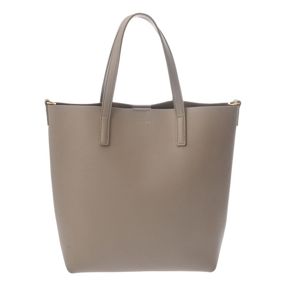 SAINT LAURENT Shopping Toy Tote Bag Gray Leather
